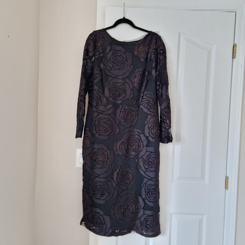 Phase Eight Elegant Black and Brown Floral Dress